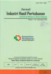 Jurnal Industri Hasil Perkebunan Volume 7 No. 1 Juni 2012