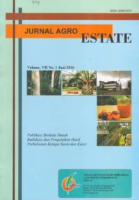 Jurnal Agro Estate  Vol.VII No. 1 Juni 2016