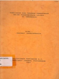 Kebijakan dan Peranan Pemerintah dalam Pengembangan Kelapa di Indonesia