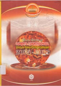 Lahirnya tahun Indonesia untuk ilmu pengetahuan 2005-2006