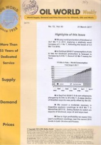 Oil World Weekly Vol. 60 No. 13 / 31 March 2017