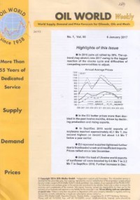 Oil World Weekly Vol. 60 No. 1 / 6 January 2017