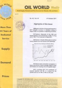 Oil World Weekly Vol. 60 No. 42 / 27 October 2017