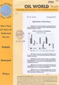 Oil World Weekly Vol. 58 No. 33  / 21 August 2015