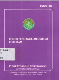 Panduan. Teknis pengambilan contoh teh hitam