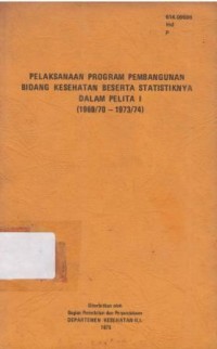 Pelaksanaan program pembangunan bidang kesehatan beserta statistiknya dalam Pelita I.