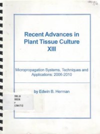 Recent Advances in Plant Tissue Culture XIII