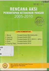 Rencana aksi pemantapan ketahanan pangan 2005-2010