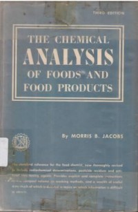 The Chemical Analysis of foods products 3rd Ed.