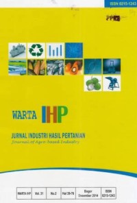 Warta Industri Hasil Pertanian (Warta IHP) Vol. 31 No. 2 Desember 2014