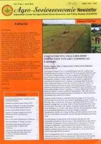 Agro-Socioeconomic Newsletter Vol. 11 No. 1, April 2018