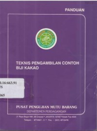 Panduan. Teknis pengambilan contoh biji kakao