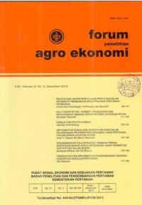 Forum Penelitian Agro Ekonomi Volume 31 No. 2 Desember 2013