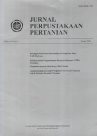 Jurnal Perpustakaan Pertanian Volume 9 Nomor 1 Januari 2000