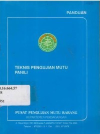 Panduan. Teknis pengujian mutu panili