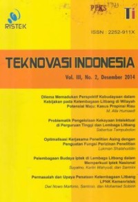 Teknovasi Indonesia Vol. III No. 2 Desember 2014