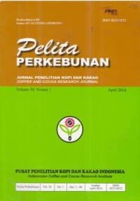 Pelita Perkebunan Volume 30 Nomor 1 April 2014