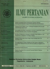 ILMU PERTANIAN (AGRICULTURAL SCIENCE) VOL.7 NO.1 JUNI 2000