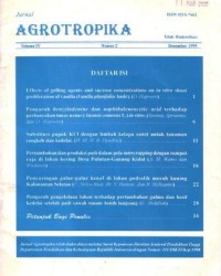 JURNAL AGROTROPIKA  Vol. II  No. 2  DESEMBER 1997