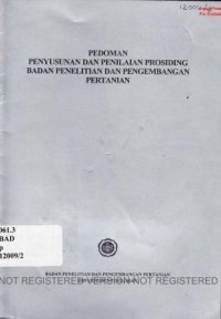 Pedoman Penyusunan dan Penilaian Prosiding Badan Litbang Pertanian