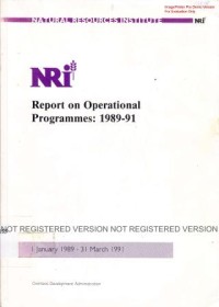 Report on Operational Programmes : 1989 - 1991