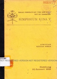 Simposium kina V. Kumpulan kertas kerja