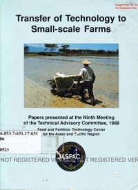 Transfer of technology to small-scale farms. Papers presented at the ninth meeting of the technical advisory committee, May 16-21, 1988