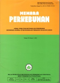 MANARA PERKEBUNAN Volume 78,No.1  Tahun 2010