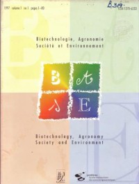 Biotechnologie, Agronomie Societe et Environnement Volume 5 Nomor 2 Tahun 2001