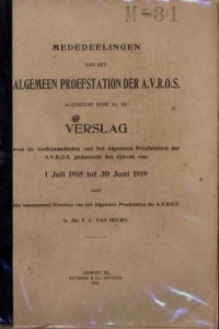 Mededeelingen van Het Algemeen Proefstation der A. V. R. O. S.