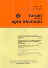 Forum Penelitian Agro Ekonomi Volume 34 No. 2 Desember 2016