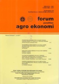 Forum Penelitian Agro Ekonomi Volume 35 No. 1 Juli 2017