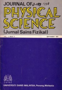 JOURNAL PHYSICAL SCIENCE    Vol. 2    ISSUE 2    SEPTEMBER 1991